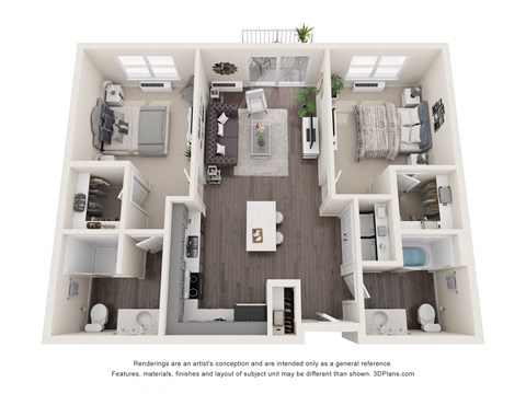 a 3 bedroom floor plan with a bathroom and a living room